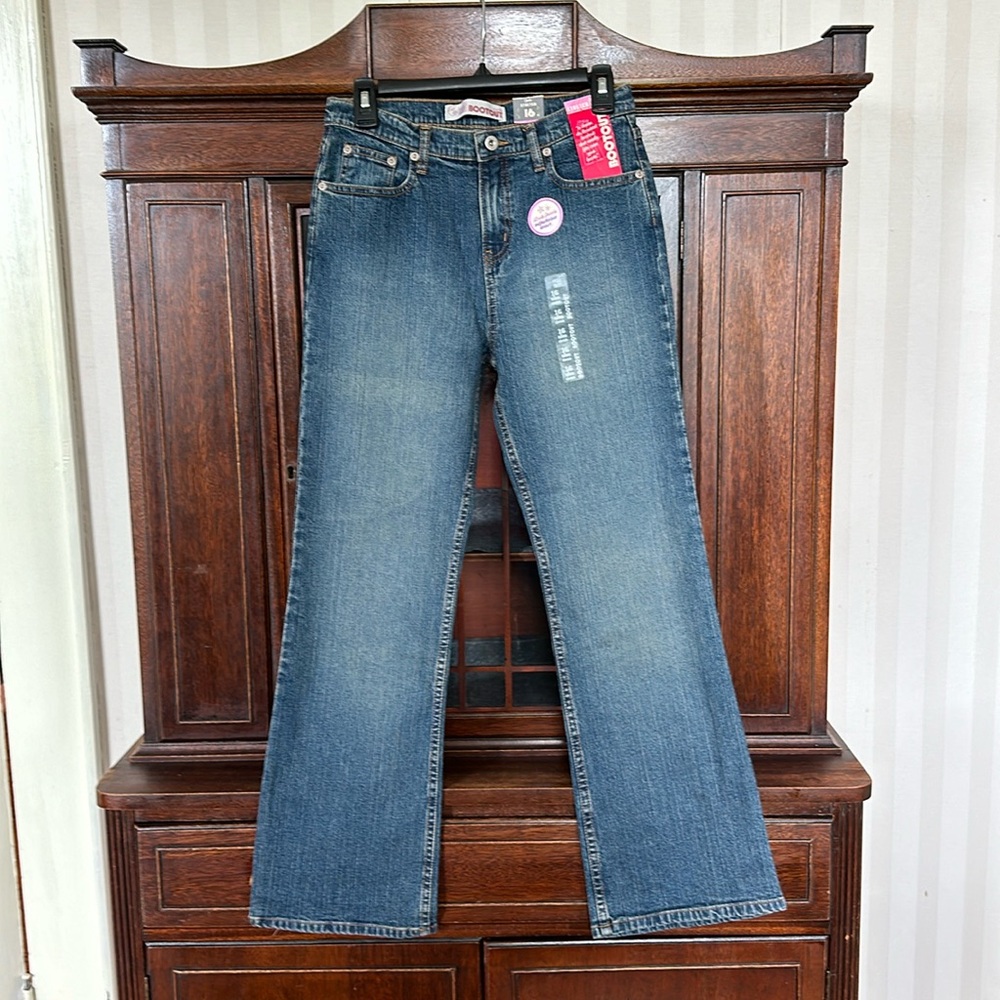 NWT Girls Stretch Bootcut Jeans 16 Slim